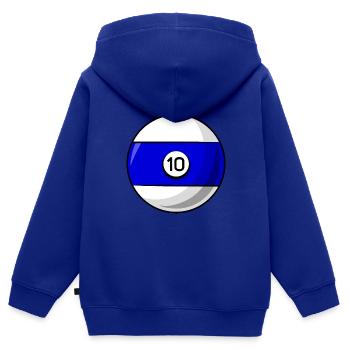 Billardkugel 10 blau Billard zehn - Kinder Premium Organic Zip Hoodie - Royalblau - Hinten - AI Model Kid Male (0cm)