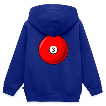 Billardkugel 3 rot Billard drei - Kinder Premium Organic Zip Hoodie - Royalblau - Hinten - AI Model Kid Male (0cm)