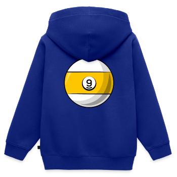 Billardkugel 9 gelb Billard neun - Kinder Premium Organic Zip Hoodie - Royalblau - Hinten - AI Model Kid Male (0cm)