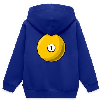 Billardkugel 1 gelb Billard eins - Kinder Premium Organic Zip Hoodie - Royalblau - Hinten - AI Model Kid Male (0cm)