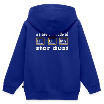 T-Shirt Nous Sommes Tous Faits de Poussière d'Étoiles - Univers - Sweat Premium à capuche zippé enfant bio - bleu roi - Dos - AI Model Kid Male (0cm)
