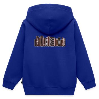 Livres bruns anciens - Sweat Premium à capuche zippé enfant bio - bleu roi - Dos - AI Model Kid Male (0cm)
