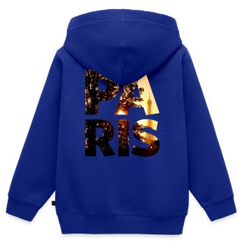 paris sonnenuntergang - Kinder Premium Organic Zip Hoodie - Royalblau - Hinten - AI Model Kid Male (0cm)