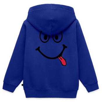 smiley - Kinder Premium Organic Zip Hoodie - Royalblau - Hinten - AI Model Kid Male (0cm)