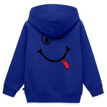 smiley - Kinder Premium Organic Zip Hoodie - Royalblau - Hinten - AI Model Kid Male (0cm)