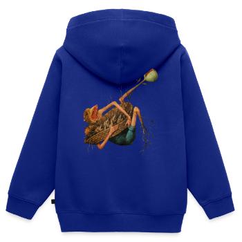 Bruegels Dämon 4 - Kinder Premium Organic Zip Hoodie - Royalblau - Hinten - AI Model Kid Male (0cm)