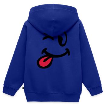 smiley clin oeil 3105 - Sweat Premium à capuche zippé enfant bio - bleu roi - Dos - AI Model Kid Male (0cm)