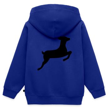 Reh - Kinder Premium Organic Zip Hoodie - Royalblau - Hinten - AI Model Kid Male (0cm)