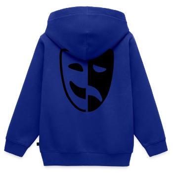 Theater - Kinder Premium Organic Zip Hoodie - Royalblau - Hinten - AI Model Kid Male (0cm)