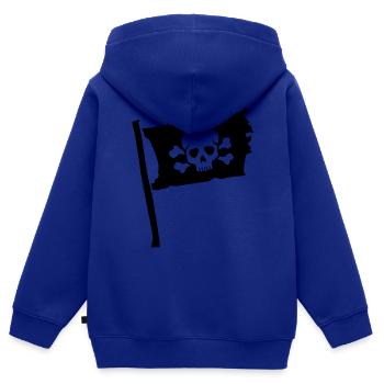 Pirate - Sweat Premium à capuche zippé enfant bio - bleu roi - Dos - AI Model Kid Male (0cm)