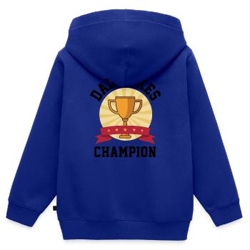 Papa Witze Champion - Kinder Premium Organic Zip Hoodie - Royalblau - Hinten - AI Model Kid Male (0cm)