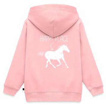 My Happy Place Équitation - Sweat Premium à capuche zippé enfant bio - rose - Dos - AI Model Kid Female (0cm)