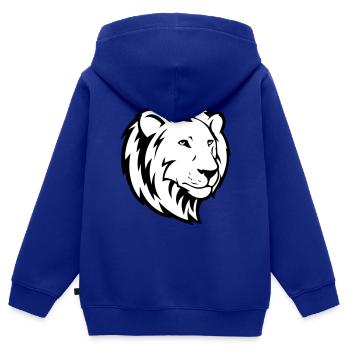 löwe - Kinder Premium Organic Zip Hoodie - Royalblau - Hinten - AI Model Kid Male (0cm)