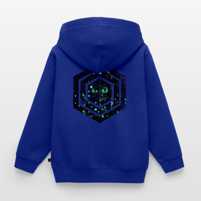 hexagon programming programmer coding geometric Kids Premium Organic Zip-up Hoodie