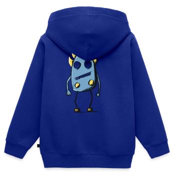 Little Namo - Kinder Premium Organic Zip Hoodie - Royalblau - Hinten - AI Model Kid Male (0cm)
