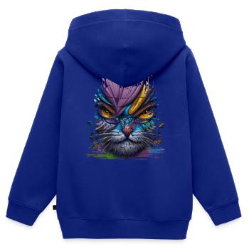 graffiti street art spray couleurs cool artiste rétro - Sweat Premium à capuche zippé enfant bio - bleu roi - Dos - AI Model Kid Male (0cm)