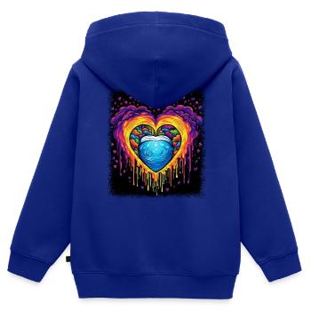 60s funky hippy gift idea anti war family - Kinder Premium Organic Zip Hoodie - Royalblau - Hinten - AI Model Kid Male (0cm)