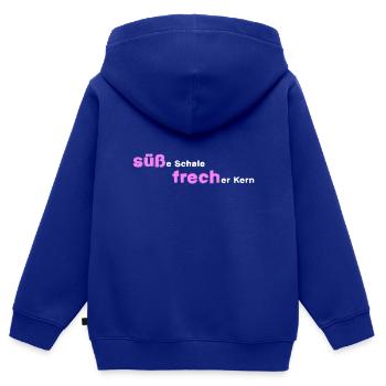 süß und frech frech süß - Kinder Premium Organic Zip Hoodie - Royalblau - Hinten - AI Model Kid Male (0cm)