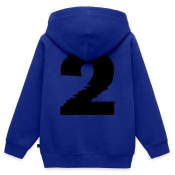 2 Zahl - Kinder Premium Organic Zip Hoodie - Royalblau - Hinten - AI Model Kid Male (0cm)