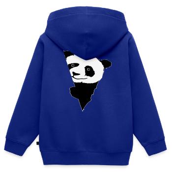 animal- couleur- fun- cœur- nature- masque- penda - Sweat Premium à capuche zippé enfant bio - bleu roi - Dos - AI Model Kid Male (0cm)
