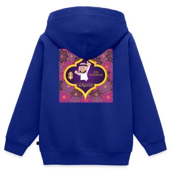 Ramadan, Eid Mubarak - Kids Premium Organic Zip-up Hoodie - royal blue - Back - AI Model Kid Male (0cm)