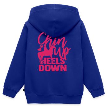 Pferdemotiv Pferdespruch Pferd Geschenk - Kinder Premium Organic Zip Hoodie - Royalblau - Hinten - AI Model Kid Male (0cm)