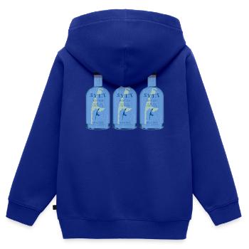 Eau de table pétillante en bouteille Sylt - Sweat Premium à capuche zippé enfant bio - bleu roi - Dos - AI Model Kid Male (0cm)