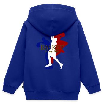 basket is my life - Kinder Premium Organic Zip Hoodie - Royalblau - Hinten - AI Model Kid Male (0cm)