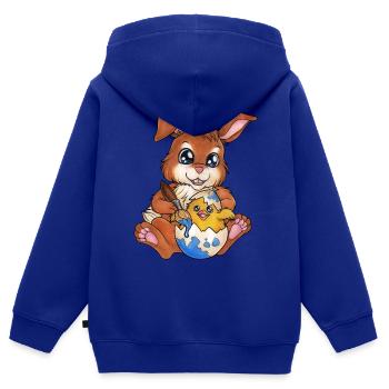 Niedlicher Hase Häschen Osterei mit Küken Ostern - Kinder Premium Organic Zip Hoodie - Royalblau - Hinten - AI Model Kid Male (0cm)