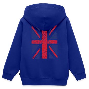 Union Jack - Kinder Premium Organic Zip Hoodie - Royalblau - Hinten - AI Model Kid Male (0cm)