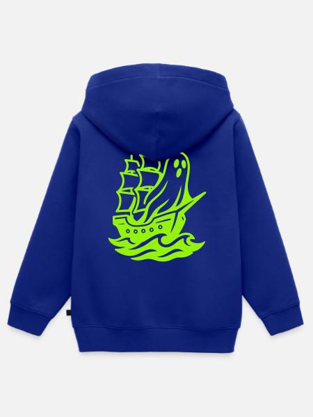 Ghostship Pop Art - Kinder Premium Organic Zip Hoodie - Royalblau