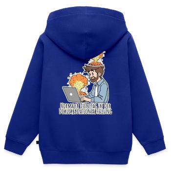 Völliges Chaos? Normaler Dienstag in der Doku! - Kinder Premium Organic Zip Hoodie - Royalblau - Hinten - AI Model Kid Male (0cm)