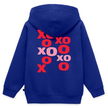 XO Liebesbriefe süße Valentinstag-Typografie - Kinder Premium Organic Zip Hoodie - Royalblau - Hinten - AI Model Kid Male (0cm)
