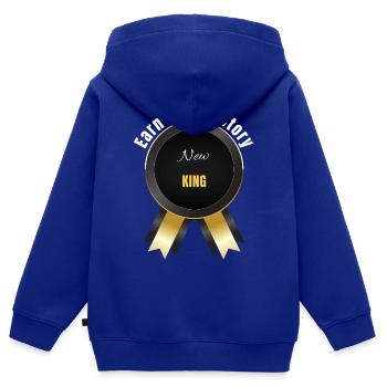 Verdiene deinen Sieg – Champion-Auszeichnung | Motivation Ba - Kinder Premium Organic Zip Hoodie - Royalblau - Hinten - AI Model Kid Male (0cm)