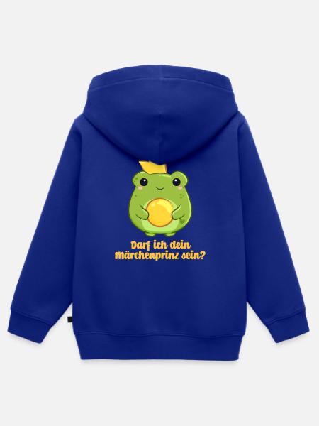 Königlicher Froschprinz - Kinder Premium Organic Zip Hoodie - Royalblau
