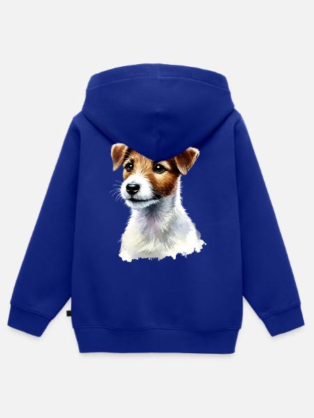 Illustration Jack Russell - Kinder Premium Organic Zip Hoodie - Royalblau