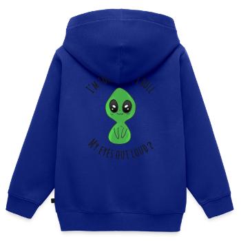 Tut mir leid, habe ich meine Augen laut verdreht? - Kinder Premium Organic Zip Hoodie - Royalblau - Hinten - AI Model Kid Male (0cm)