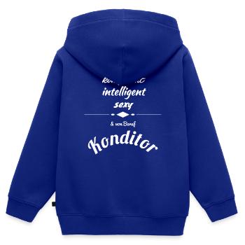 Konditor - Kinder Premium Organic Zip Hoodie - Royalblau - Hinten - AI Model Kid Male (0cm)