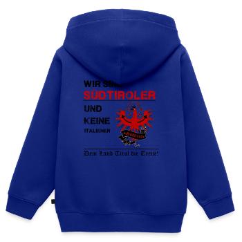 Südtirol - Kinder Premium Organic Zip Hoodie - Royalblau - Hinten - AI Model Kid Male (0cm)