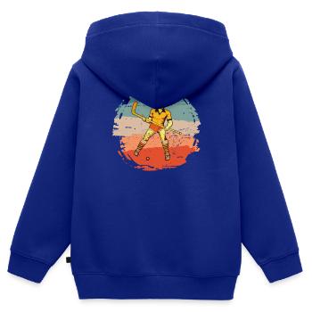 Feldhockeyspieler Hockey Hallenhockey Vintage - Kinder Premium Organic Zip Hoodie - Royalblau - Hinten - AI Model Kid Male (0cm)