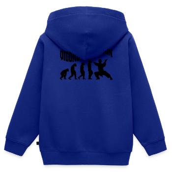Qi-Gong Chigong Méditation Thaï-Chi Evolution - Sweat Premium à capuche zippé enfant bio - bleu roi - Dos - AI Model Kid Male (0cm)