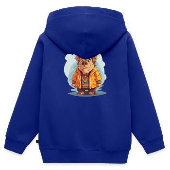 Wildschwein - Kinder Premium Organic Zip Hoodie - Royalblau - Hinten - AI Model Kid Male (0cm)