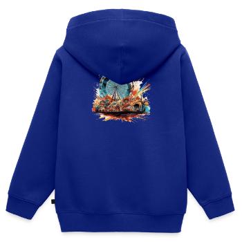 Freizeitpark Jahrmarkt Rummelplatz Volksfest - Kinder Premium Organic Zip Hoodie - Royalblau - Hinten - AI Model Kid Male (0cm)