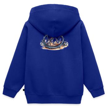 Freizeitpark Jahrmarkt Rummelplatz Kirmes - Kinder Premium Organic Zip Hoodie - Royalblau - Hinten - AI Model Kid Male (0cm)