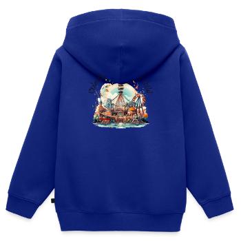 Freizeitpark Jahrmarkt Rummelplatz Dorffest - Kinder Premium Organic Zip Hoodie - Royalblau - Hinten - AI Model Kid Male (0cm)