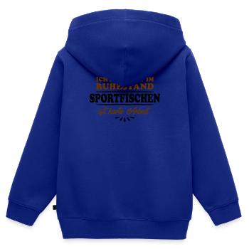 Ruhestand Rentner Pensioner Sportfischer - Kinder Premium Organic Zip Hoodie - Royalblau - Hinten - AI Model Kid Male (0cm)