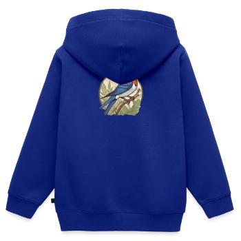 Éleveur d’oiseaux Ornithologue Ornithologue Ornithologue - Sweat Premium à capuche zippé enfant bio - bleu roi - Dos - AI Model Kid Male (0cm)