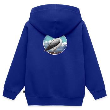 Éleveur d’oiseaux Ornithologue Ornithologue Ornithologue - Sweat Premium à capuche zippé enfant bio - bleu roi - Dos - AI Model Kid Male (0cm)