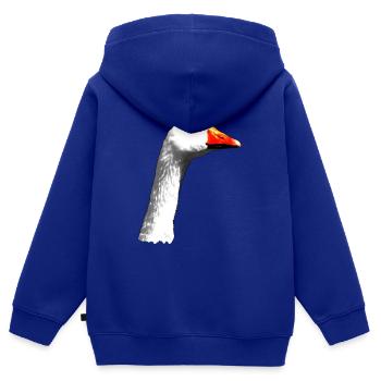 Gans - Kinder Premium Organic Zip Hoodie - Royalblau - Hinten - AI Model Kid Male (0cm)