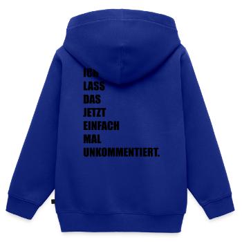 kein Kommentar - Kinder Premium Organic Zip Hoodie - Royalblau - Hinten - AI Model Kid Male (0cm)